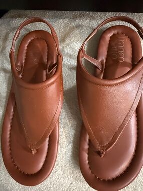 Franco Sarto Sartorial Leather Slingback Thong Sandals